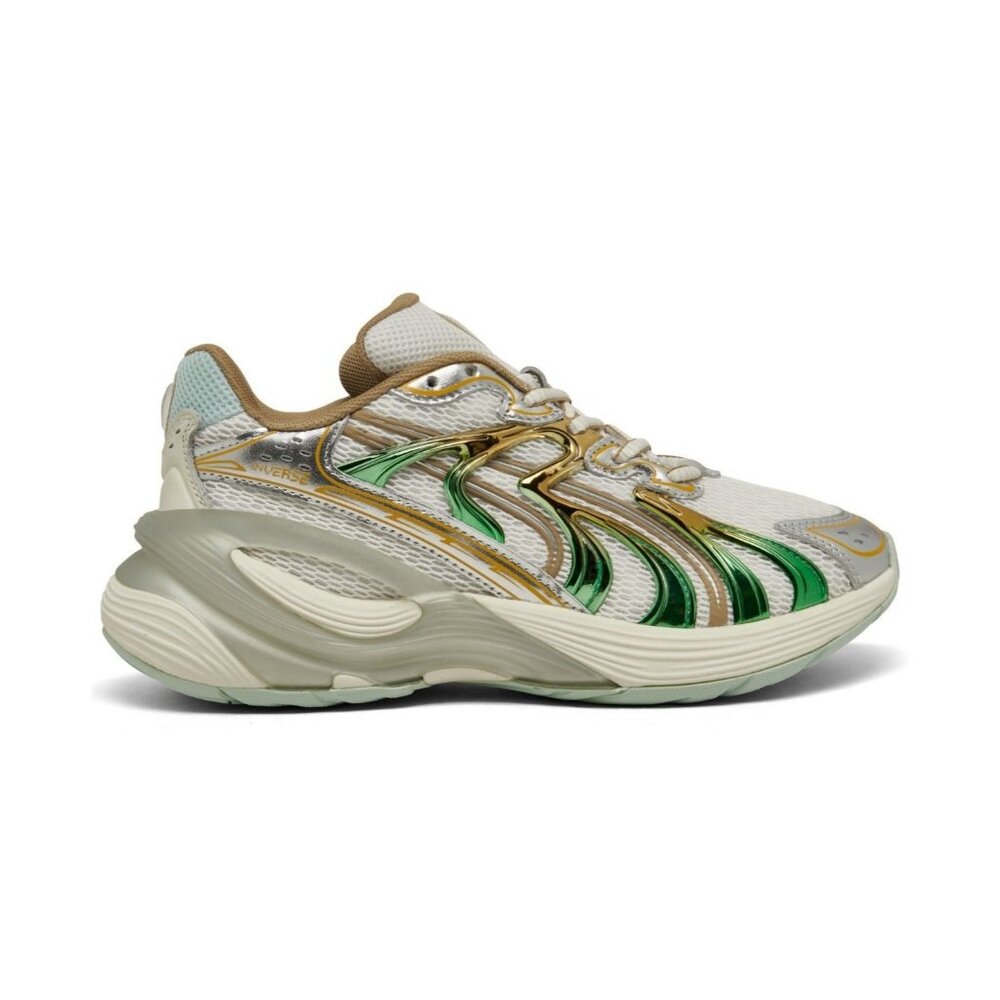 Puma Girls Inverse Shimmer Jr Sneakers Mesh White Gold Size 6 NEW NO BOX! - Picture 3 of 6
